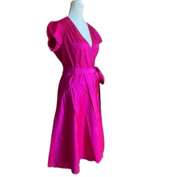 Calypso St Barth 100% Silk Wrap Dress Short Sleeves Pink size 0 - Picture 3 of 7
